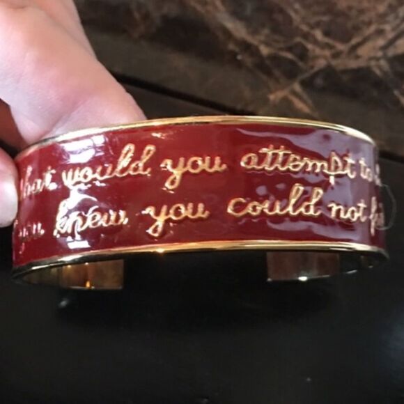 INSPIRATIONAL RUSTIC Cuff! Red n Gold! - Picture 5 of 10